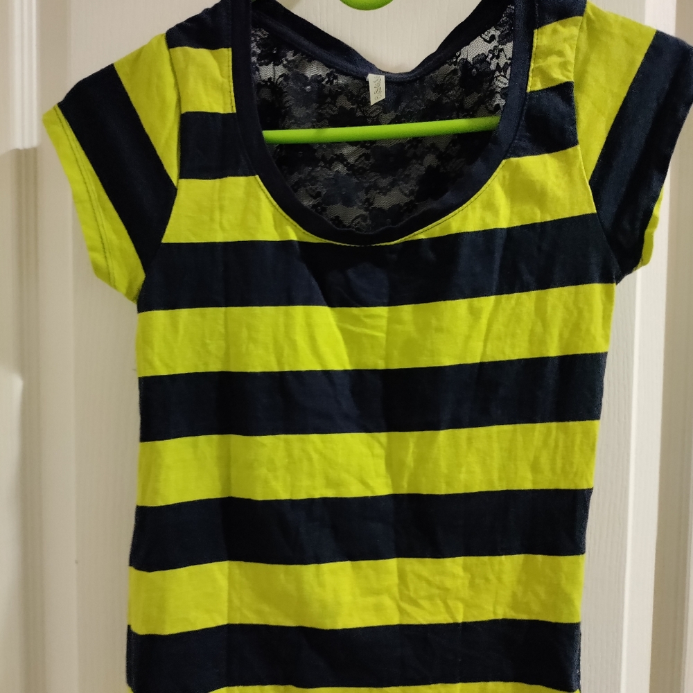 Striped netted tee - Picture 2 of 4